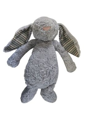 Jellycat Bushfull Bunny Plush Gray Striped Ear Detail 16"